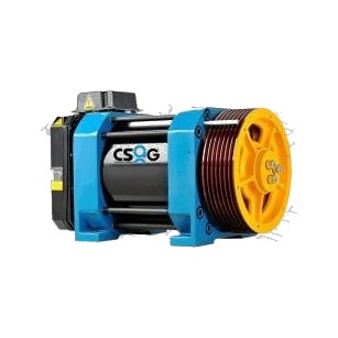 CSAG-D240 1:0 M/S 1275 KG 8.4 KW 240 mm Kasnak 2:1 Askı Dişlisiz Asansör Motoru